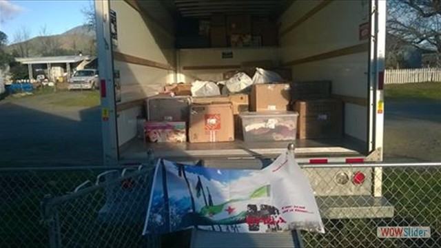 U-haul ready to be sent to Oakland Bay port for Syria